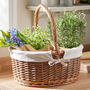 Oval Wicker Basket With White Lining, thumbnail 1 of 6