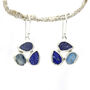 Tanzanite Moonstone And Lapis Lazuli Silver Earrings, thumbnail 3 of 4