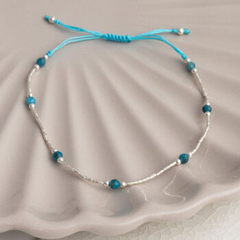 Sterling Silver Delicate Gemstone Friendship Bracelet, 5 of 12