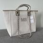 Personalised Stone Large Chain Initial Tote Beach Bag, thumbnail 7 of 10