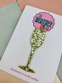 Champagne Flute Christmas Tree Decoration / Engagement Gift For Couple / Married First Christmas Bauble / New Home Keepsake Ornament, 2 of 5