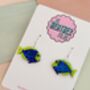 Tropical Fish Glitter Earrings / Beach Holiday Gift / Colourful Ocean Jewellery / Cute Accessories, thumbnail 3 of 5