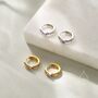 Dainty Purple Cz Huggie Hoop Earrings, thumbnail 3 of 11