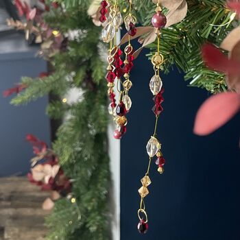 Crystal Garland, Handmade, Reds And Golds, 2 of 6