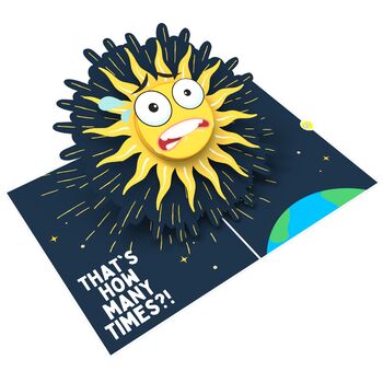 Trip Around The Sun! Funny 3D Pop Up Birthday Card, 2 of 8