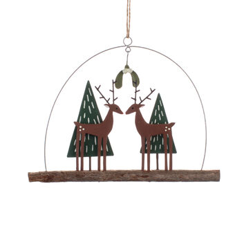 Pair Of Reindeer Hanging Decoration, 2 of 2