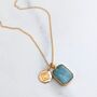 The Duo Amazonite Necklace, Gold Plated, thumbnail 1 of 10