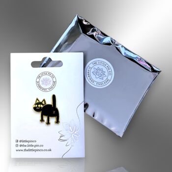 Cat Butt Black Cat Hard Enamel Pin Badge, 5 of 8