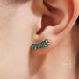 Sterling Silver Amethyst Purple Baguette Cz Stud Earrings, thumbnail 6 of 11