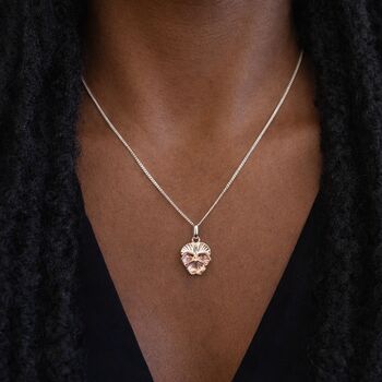 Personalised Sterling Silver And Gold Violet Necklace – February Birth Flower, 3 of 8