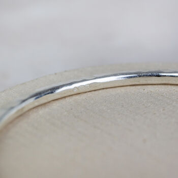 Sterling Silver Thick Hammered Bangle, 4 of 5