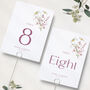 Wedding Table Numbers Cards In Pink Wildflower, thumbnail 1 of 3