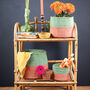 Coral And Green Duo Colour Block Basket, thumbnail 1 of 8