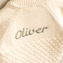 Personalised Pebble Knit Baby Cardigan – Name On Back, thumbnail 2 of 12