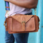 'Emerson' Traditional Leather Camera Bag In Tan, thumbnail 1 of 11