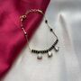 Black Bead Mangalsutra Zircon Drop Gold Nazar Bracelet, thumbnail 2 of 5