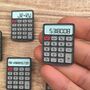 Custom Calculator Enamel Pin, Personalised Laser Engraved Pin, thumbnail 4 of 5
