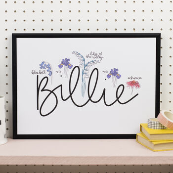 Floral Personalised Name Print, 6 of 9