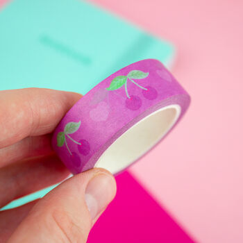 Pink Cherry And Heart Washi Tape, 2 of 4