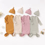 Super Soft Organic Cotton Knotted Baby Gown And Hat Set, thumbnail 1 of 5