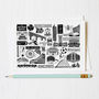 Manchester Black And White Illustrated Greeting Card, thumbnail 1 of 6