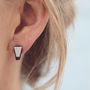 Geometric Earrings. Art Deco Black Studs, thumbnail 2 of 9
