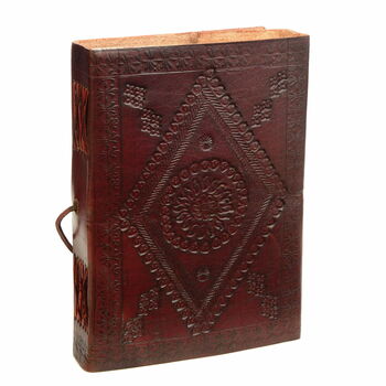 Indra Celtic Open Triskelion Leather Journal, 3 of 10