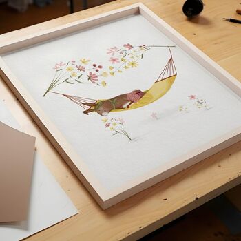 Woodland Floral Nursery Prints – Boho Animal Wall Art Set For Baby Girl Room Decor, 4 of 5