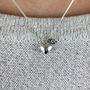 Heart Initial And Diamond Necklace Silver, thumbnail 2 of 4