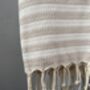 Striped Design Cream Hand Towel, thumbnail 5 of 7
