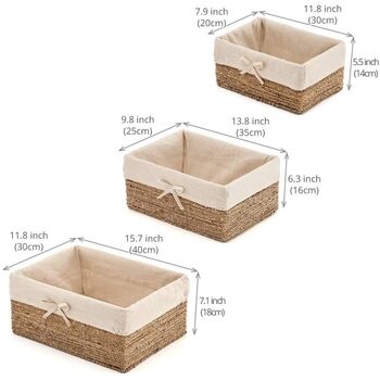 Set Of Three Woven Seagrass Storage Baskets, 4 of 4