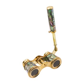 Mother Of Pearl Abalone Opera Glasses With Wooden Box, 5 of 8