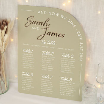 Modern Arch Acrylic Wedding Table Plan, 9 of 9