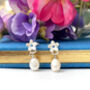 Sterling Silver Mini Flower And Pearl Earrings, thumbnail 8 of 11