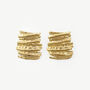 Women’s Large Rectangular Textured Stud Earrings In 18k Gold, Statement Jewellery, thumbnail 3 of 4