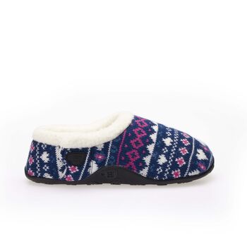 Serena Navy Pink Nordic Women's Slippers Indoor/Garden Shoes, 4 of 8