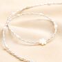 Pearl And Daisy Beaded Necklace In Silver, thumbnail 1 of 2