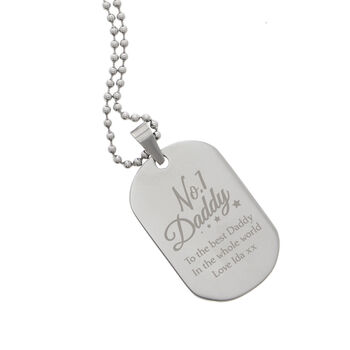 Personalised No.One Daddy Steel Dog Tag Gift, 3 of 8