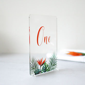 Tropical Hothouse Wedding Table Number, 4 of 4