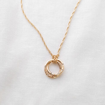 Personalised Interlocking Birthstone Ring Necklace, 2 of 7