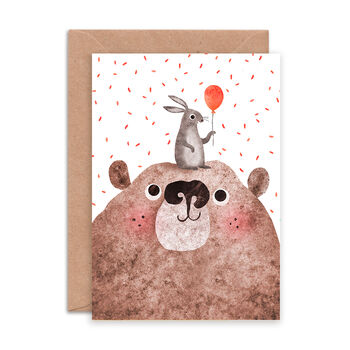 Bear And Bunny Birthday Card, 2 of 2