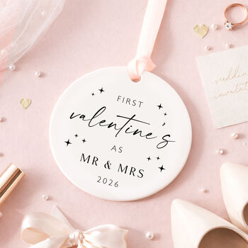 First Valentines As Mr And Mrs Star Design Bottle Tag Gift, 4 of 12
