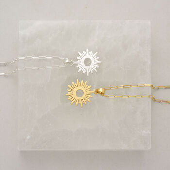 Sun Rays Necklace Sterling Silver, 2 of 8