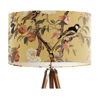Vintage Style Garden Birds On Yellow Lampshade, 3 of 5