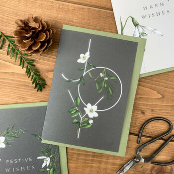 Botanical Christmas Card 'Joy' Festive Foliage, 2 of 2