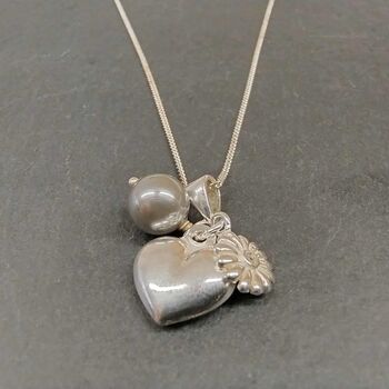 Sterling Silver Heart Charms Necklace, 2 of 7