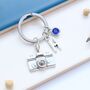 Personalised Camera Keyring Photographer Gift. Travel Keyring, thumbnail 1 of 9