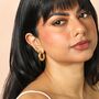 Stainless Steel Chunky Twisted Hoop Earrings In Gold, thumbnail 3 of 4