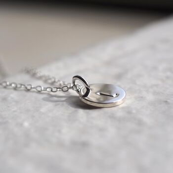 Personalised Hand Stamped Initial Disc Necklace, 3 of 12