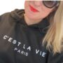 'C'est La Vie' Black Hoodie – Cosy Gift For Her Summer Sale, thumbnail 3 of 4